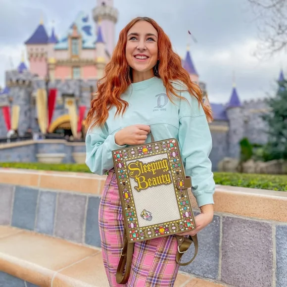 Loungefly Sleeping Beauty Pin Collector Backpack Sleeping Beauty 65th Anniversary Floral Scene 3 main image 2